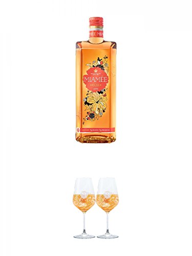 Miamee Orange Goldwasser Likör 0,7 Liter + Miamee Goldwasser Cocktail Gläser mit 5cl Eichstrich 2 Stück Miamee Orange Goldwasser Likör 0,7 Liter + Miamee Goldwasser Cocktail Gläser mit 5cl Eichstrich 2 Stück von Unbekannt
