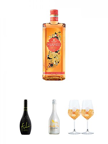 Miamee Orange Goldwasser Likör 0,7 Liter + Sacchetto Fili Prosecco DOC Vino Frizzante 0,75 Liter + Schlumberger Sekt White Secco Österreich 0,75 Liter + Miamee Goldwasser Cocktail Gläser mit 5cl Eichstrich 2 Stück von Unbekannt