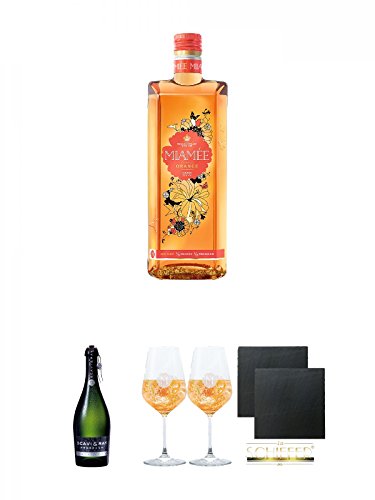 Miamee Orange Goldwasser Likör 0,7 Liter + Scavi & Ray Frizzante 0,75 Liter + Miamee Goldwasser Cocktail Gläser mit 5cl Eichstrich 2 Stück + Schiefer Glasuntersetzer eckig ca. 9,5 cm Ø 2 Stück Miamee Orange Goldwasser Likör 0,7 Liter + Scavi & Ray Frizzante 0,75 Liter + Miamee Goldwasser Cocktail Gläser mit 5cl Eichstrich 2 Stück + Schiefer Glasuntersetzer eckig ca. 9,5 cm Ø 2 Stück von Unbekannt