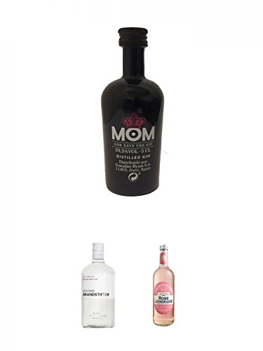 Mom God Save the Gin England 0,05 Liter Miniatur + Berliner Brandstifter Dry Gin Deutschland 0,7 Liter + Fentimans Rose Lemonade 750 ml von Diverse