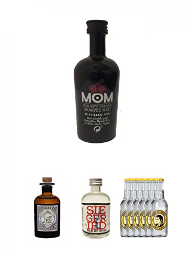 Mom God Save the Gin England 0,05 Liter Miniatur + Monkey 47 Schwarzwald Dry Gin 5 cl MINIATUR + Siegfried Rheinland Dry Gin Deutschland 0,04 Liter Miniatur + Thomas Henry Tonic Water 6 x 0,2 Liter von Unbekannt