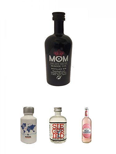 Mom God Save the Gin England 0,05 Liter Miniatur + Nordes Atlantic Gin 0,05 Liter Miniatur + Siegfried Rheinland Dry Gin Deutschland 0,04 Liter Miniatur + Fentimans Rose Lemonade 750 ml von Unbekannt