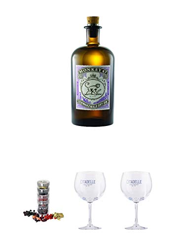 Monkey 47 Schwarzwald Dry Gin 0,5 Liter + Gin Flight Gewürze zum Verfeinern von Gin Tonic 1er Pack 1 x 12 Gramm + Citadelle Ballon GIN Glas 1 Stück + Citadelle Ballon GIN Glas 1 Stück von Unbekannt