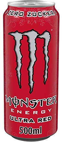 Monster Energy Ultra Red mit rotem Früchte-Mix - Zero Zucker & Zero Kalorien, Energy Drink Palette, EINWEG Dose (24 x 500 ml) von Monster Energy