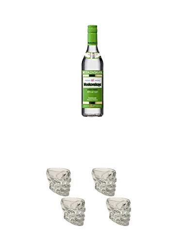 Moskovskaya Vodka 0,5 Liter + Wodka Totenkopf Shotglas 2 Stück + Wodka Totenkopf Shotglas 2 Stück Moskovskaya Vodka 0,5 Liter + Wodka Totenkopf Shotglas 2 Stück + Wodka Totenkopf Shotglas 2 Stück von Unbekannt