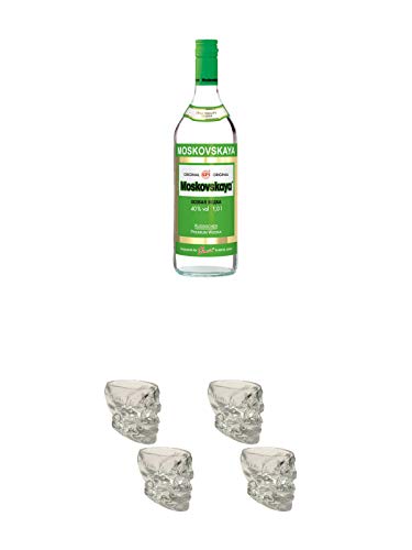 Moskovskaya Vodka 1,0 Liter + Wodka Totenkopf Shotglas 2 Stück + Wodka Totenkopf Shotglas 2 Stück Moskovskaya Vodka 1,0 Liter + Wodka Totenkopf Shotglas 2 Stück + Wodka Totenkopf Shotglas 2 Stück von Unbekannt