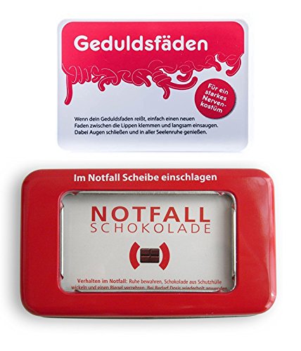 Liebeskummerpillen Schokoladen und Geduldsfäden für den Notfall, 2er-Set von Liebeskummerpillen