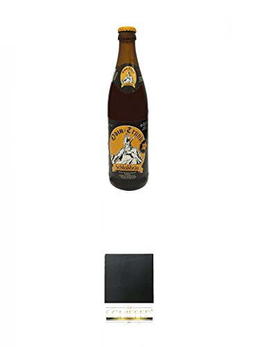 Odin Trunk Honigbier 0,5 Liter Deutschland + Schiefer Glasuntersetzer eckig ca. 9,5 cm Durchmesser von Unbekannt