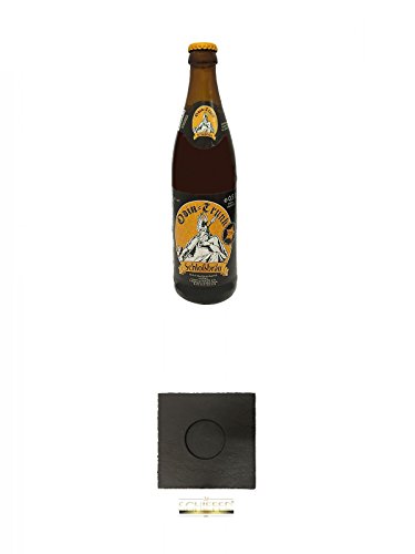 Odin Trunk Honigbier 0,5 Liter Deutschland + Schiefer Teelichtuntersetzer eckig ca. 9,5 cm Durchmesser von Unbekannt