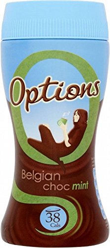 Options Belgian Chocolate Mint Instant Hot Chocolate Drink 220g - Heisse Tinkschokolade mit Pfefferminzgeschmack von Options