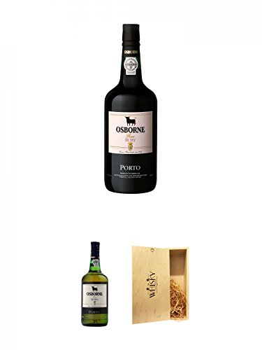 Osborne Ruby Port 19,5% 0,75 Liter + Osborne Port White 19,5% 0,75 Liter + 1a Whisky Holzbox für 2 Flaschen mit Schiebedeckel von Unbekannt