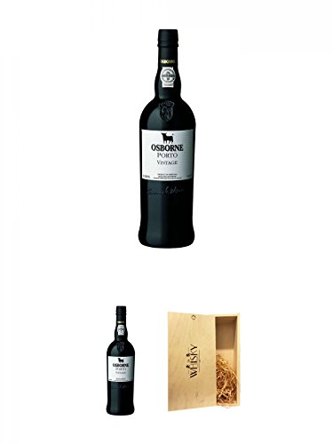 Osborne VINTAGE PORT (Goldmedaille C. M. de B.) 20% 0,75 Liter + Osborne VINTAGE PORT (Goldmedaille C. M. de B.) 20% 0,75 Liter + 1a Whisky Holzbox für 2 Flaschen mit Schiebedeckel von Unbekannt