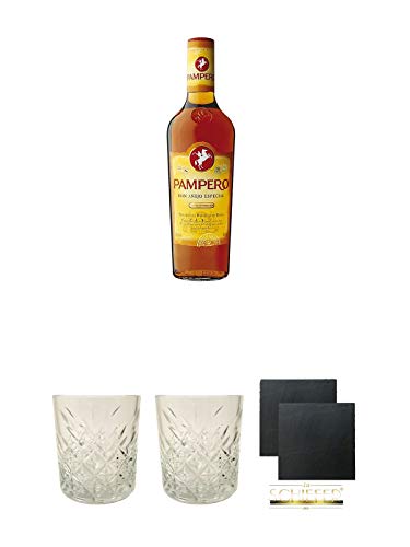 Pampero Anejo Especial Rum Venezuela 1,0 Liter + Rum Glas 1 Stück + Rum Glas 1 Stück + Schiefer Glasuntersetzer eckig ca. 9,5 cm Ø 2 Stück Pampero Anejo Especial Rum Venezuela 1,0 Liter + Rum Glas 1 Stück + Rum Glas 1 Stück + Schiefer Glasuntersetzer eckig ca. 9,5 cm Ø 2 Stück von Diverse