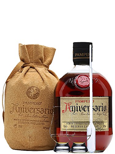 Pampero Aniversario (ohne Lederbeutel) Reserva Rum Venezuela 0,7 Liter + 2 Glencairn Gläser und Einwegpipette von Unbekannt