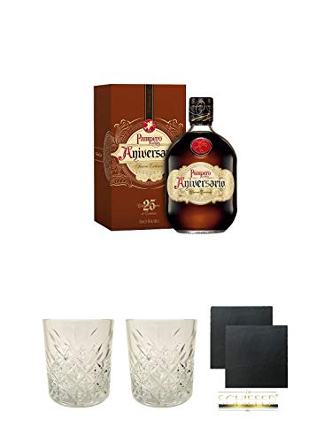 Pampero Aniversario Reserva Rum Venezuela 0,7 Liter + Rum Glas 1 Stück + Rum Glas 1 Stück + Schiefer Glasuntersetzer eckig ca. 9,5 cm Ø 2 Stück Pampero Aniversario Reserva Rum Venezuela 0,7 Liter + Rum Glas 1 Stück + Rum Glas 1 Stück + Schiefer Glasuntersetzer eckig ca. 9,5 cm Ø 2 Stück von Diverse
