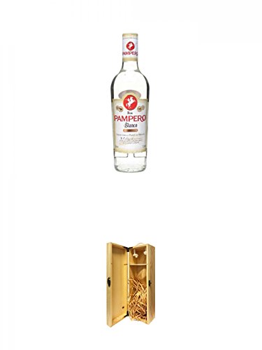 Pampero Blanco Rum Venezuela 0,7 Liter + 1a Whisky Holzbox für 1 Flasche mit Hakenverschluss von Unbekannt