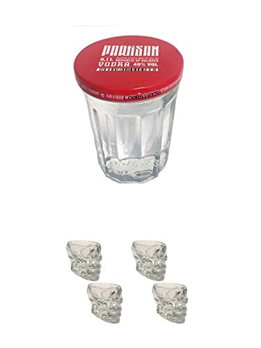 Partisan Vodka 40 Prozent 0,1 Liter + Wodka Totenkopf Shotglas 2 Stück + Wodka Totenkopf Shotglas 2 Stück von Unbekannt