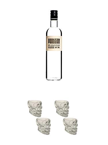 Partisan Vodka 50 Prozent 0,5 Liter + Wodka Totenkopf Shotglas 2 Stück + Wodka Totenkopf Shotglas 2 Stück von Unbekannt