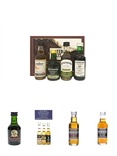 Peated Malts of Distinction 4 x 5 cl Miniaturen + Bunnahabhain 12 Jahre Single Malt Whisky Miniatur 5 cl + Collectors Pack Malt die kleinsten Whiskyflaschen der Welt + Auchentoshan 12 Jahre Single Malt Whisky Miniatur 5 cl + Auchentoshan Three Wood Single von Unbekannt