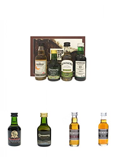 Peated Malts of Distinction 4 x 5 cl Miniaturen + Bunnahabhain 12 Jahre Single Malt Whisky Miniatur 5 cl + Connemara Peated Single Malt 5 cl + Auchentoshan 12 Jahre Single Malt Whisky Miniatur 5 cl + Auchentoshan Three Wood Single Malt Whisky Miniatur 5 c von Unbekannt