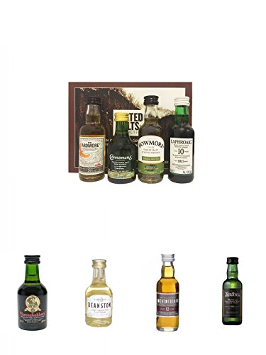 Peated Malts of Distinction 4 x 5 cl Miniaturen + Bunnahabhain 12 Jahre Single Malt Whisky Miniatur 5 cl + Deanston 12 Jahre Single Malt Whisky 5 cl + Auchentoshan 12 Jahre Single Malt Whisky Miniatur 5 cl + Ardbeg Ten 10 Jahre Single Malt Whisky Miniatur von Unbekannt