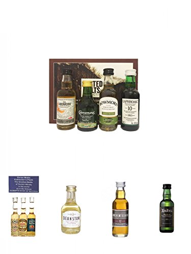 Peated Malts of Distinction 4 x 5 cl Miniaturen + Collectors Pack Blend die kleinsten Whiskyflaschen der Welt + Deanston 12 Jahre Single Malt Whisky 5 cl + Auchentoshan 12 Jahre Single Malt Whisky Miniatur 5 cl + Ardbeg Ten 10 Jahre Single Malt Whisky Min von Unbekannt