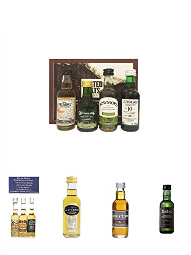 Peated Malts of Distinction 4 x 5 cl Miniaturen + Collectors Pack Blend die kleinsten Whiskyflaschen der Welt + Glengoyne 10 Jahre Single Malt Whisky 5 cl + Auchentoshan 12 Jahre Single Malt Whisky Miniatur 5 cl + Ardbeg Ten 10 Jahre Single Malt Whisky Mi von Unbekannt