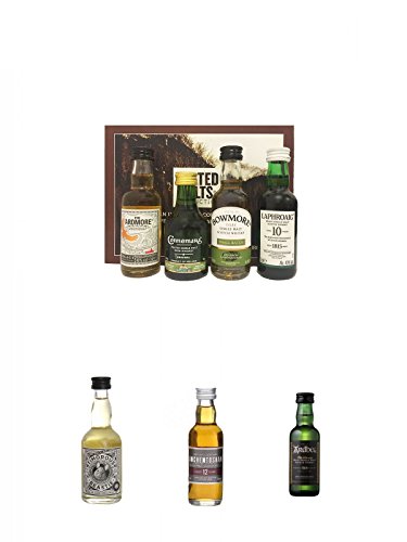 Peated Malts of Distinction 4 x 5 cl Miniaturen + Timorous Beastie 0,05 Liter Miniatur + Auchentoshan 12 Jahre Single Malt Whisky Miniatur 5 cl + Ardbeg Ten 10 Jahre Single Malt Whisky Miniatur 5 cl von Unbekannt