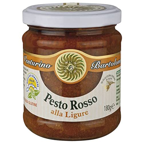Frantoio Venturino, Rotes Tomatenpesto ligurischer Art, Pesto Rosso, aus Italien, 180 g von Frantoio Venturino