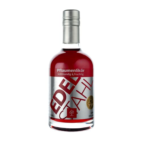 EDELSTAHL Pflaumenlikör 1x0,35L | 25% vol. Alk. | feiner Pflaumen Likör aus Deutschland | fruchtig-milder Genuss | Pflaumenschnaps Weihnachten | Schnaps Pflaume | Likör von EDELSTAHL