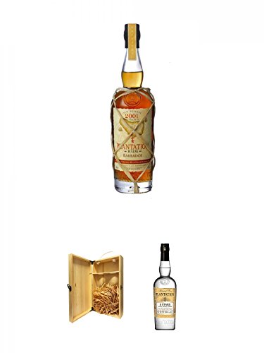 Plantation Old Reserve Rum Barbardos 0,7 Liter + 1a Whisky Holzbox für 2 Flaschen mit Hakenverschluss + Plantation 3 Stars White Rum Jamaica, Barbados, Trinidad 0,7 Liter von Unbekannt