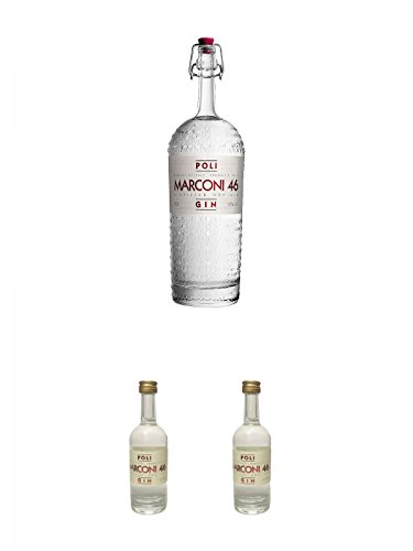 Poli Marconi 46 Gin 0,7 Liter + Poli Marconi 46 Gin 0,05 Liter Mini + Poli Marconi 46 Gin 0,05 Liter Mini von Unbekannt