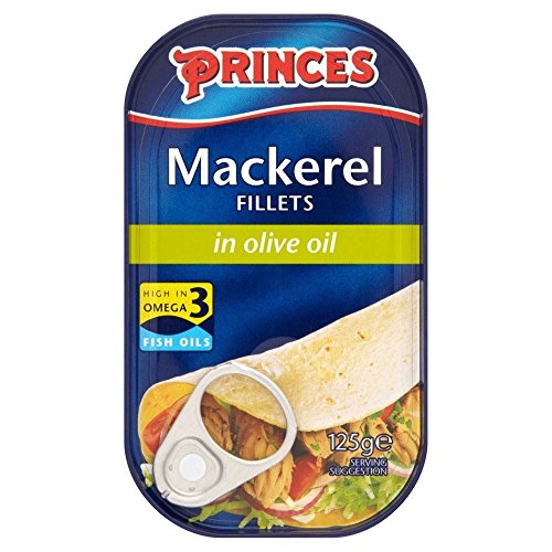 Princes Makrelenfilets in Olivenöl (125g) - Packung mit 6 von Princes