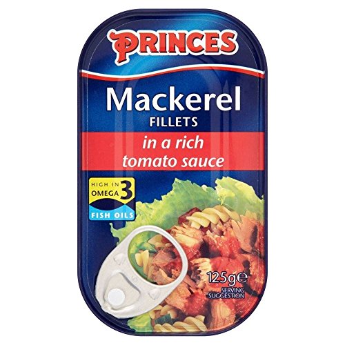 Princes Makrelenfilets in Tomatensauce (125g) - Packung mit 2 von Princes