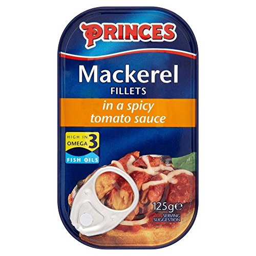 Princes Makrelenfilets in einer würzigen Tomatensauce (125g) - Packung mit 6 von Princes