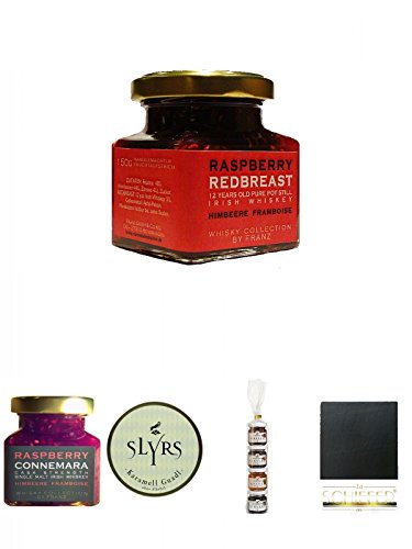 Redbreast 12 Jahre Himbeere Marmelade 150 Gramm Glas + Connemara Irish Whisky Himbeer Marmelade 150g im Glas + Slyrs bayerische Guadl 200 Gramm Karamellbonbons ohne Alkohol + Lantenhammer Geistige Fruchtaufstriche 4er Geschenkset 4 x 50 Gramm + Schiefer G Redbreast 12 Jahre Himbeere Marmelade 150 Gramm Glas + Connemara Irish Whisky Himbeer Marmelade 150g im Glas + Slyrs bayerische Guadl 200 Gramm Karamellbonbons ohne Alkohol + Lantenhammer Geistige Fruchtaufstriche 4er Geschenkset 4 x 50 Gramm + Schiefer G von Unbekannt
