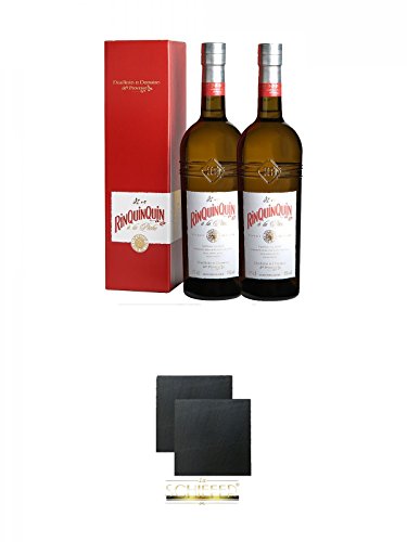 RinQuinQuin Weißwein in GP 2 x 0,75 Liter + Schiefer Glasuntersetzer eckig ca. 9,5 cm Ø 2 Stück RinQuinQuin Weißwein in GP 2 x 0,75 Liter + Schiefer Glasuntersetzer eckig ca. 9,5 cm Ø 2 Stück von Diverse