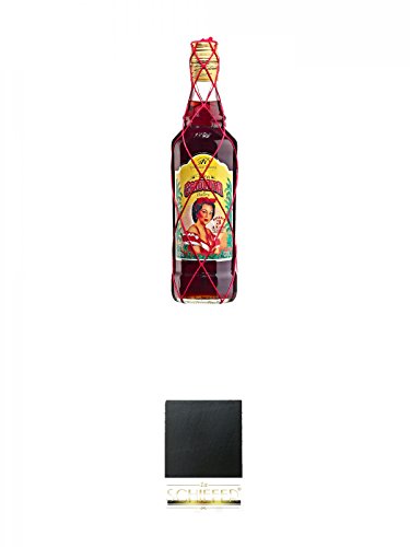 Ron CRIOLLITA 53% 0,7 Liter + Schiefer Glasuntersetzer eckig ca. 9,5 cm Durchmesser von Diverse