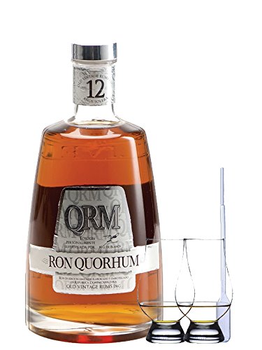 Ron Quorhum QRM 12 Jahre Dominikanische Republik 0,7 Liter + 2 Glencairn Gläser und Einwegpipette von Unbekannt