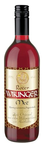 Wikinger | Roter Wikinger Met | 1 x 0,75L | Honigwein aus der historischen Ursprungsregion in Norddeutschland mit Kirschsaft | fruchtig aromatisch von Original Wikinger Met