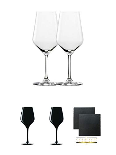 Rotweinglas Stölzle - 3770001 2 Stück + Blind Tastinglas für Wein Exquisit 1 Stück - 1477402 + Blind Tastinglas für Wein Exquisit 1 Stück - 1477402 + Schiefer Glasuntersetzer eckig ca. 9,5 cm Ø 2 Stück von Unbekannt