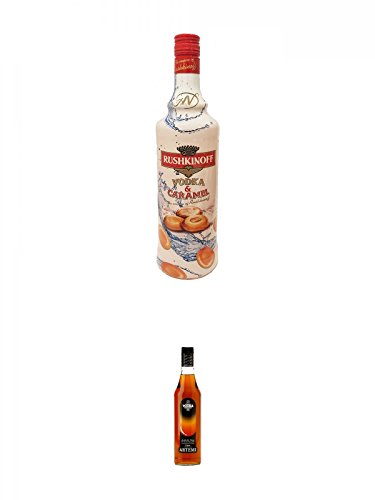 Rushkinoff Vodka & Caramel 1,0 Liter + Vodka Caramelo Artemi 0,7 Liter 24% von Unbekannt