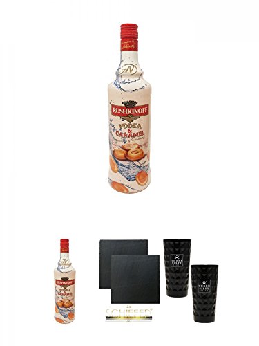 Rushkinoff Vodka & Caramel 1,0 Liter Geschenkset mit Gläsern von Unbekannt