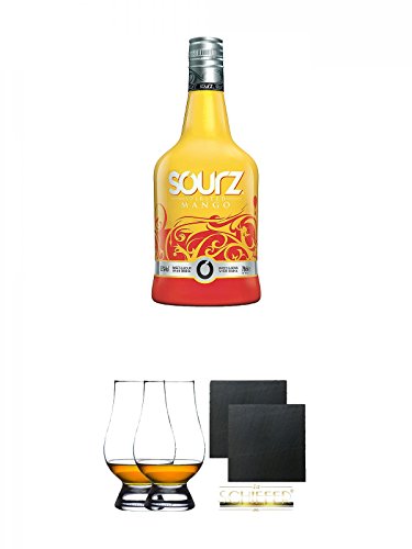 SOURZ Mango Likör 0,7 Liter + The Glencairn Glass Whisky Glas Stölzle 2 Stück + Schiefer Glasuntersetzer eckig ca. 9,5 cm Ø 2 Stück SOURZ Mango Likör 0,7 Liter + The Glencairn Glass Whisky Glas Stölzle 2 Stück + Schiefer Glasuntersetzer eckig ca. 9,5 cm Ø 2 Stück von Unbekannt