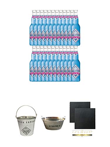 Salitos Blue Fruchtweinmixgetränk in Glasflasche 24 x 0,33 Liter + Salitos Eiskübel aus Metall mit Henkel 1 Stück + Salitos Kühlwanne aus Metall mit Griffen 1 Stück + Schiefer Glasuntersetzer eckig ca. 9,5 cm Ø 2 Stück Salitos Blue Fruchtweinmixgetränk in Glasflasche 24 x 0,33 Liter + Salitos Eiskübel aus Metall mit Henkel 1 Stück + Salitos Kühlwanne aus Metall mit Griffen 1 Stück + Schiefer Glasuntersetzer eckig ca. 9,5 cm Ø 2 Stück von Unbekannt