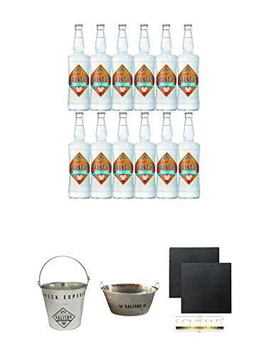 Salitos ICE Bier 12 x 0,65 Liter MW Flasche + Salitos Eiskübel aus Metall mit Henkel 1 Stück + Salitos Kühlwanne aus Metall mit Griffen 1 Stück + Schiefer Glasuntersetzer eckig ca. 9,5 cm Ø 2 Stück Salitos ICE Bier 12 x 0,65 Liter MW Flasche + Salitos Eiskübel aus Metall mit Henkel 1 Stück + Salitos Kühlwanne aus Metall mit Griffen 1 Stück + Schiefer Glasuntersetzer eckig ca. 9,5 cm Ø 2 Stück von Unbekannt