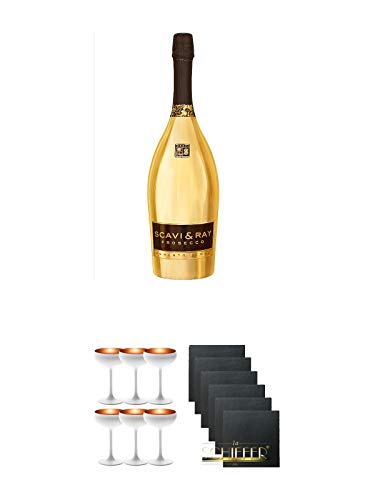 Scavi & Ray Oro Momento Gold 1,5 Liter + Sektschale Stölzle 6 Gläser - Olympic Serie matt-weiß BRONZE 273/88/08 + Schiefer Glasuntersetzer eckig 6 x ca. 9,5 cm Durchmesser Scavi & Ray Oro Momento Gold 1,5 Liter + Sektschale Stölzle 6 Gläser - Olympic Serie matt-weiß BRONZE 273/88/08 + Schiefer Glasuntersetzer eckig 6 x ca. 9,5 cm Durchmesser von Unbekannt