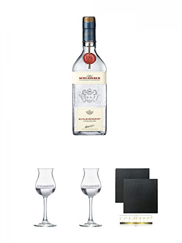Schladerer Schlehengeist 0,7 Liter + Schladerer Kelchglas 1 Stück + Schladerer Kelchglas 1 Stück + Schiefer Glasuntersetzer eckig ca. 9,5 cm Ø 2 Stück Schladerer Schlehengeist 0,7 Liter + Schladerer Kelchglas 1 Stück + Schladerer Kelchglas 1 Stück + Schiefer Glasuntersetzer eckig ca. 9,5 cm Ø 2 Stück von Diverse