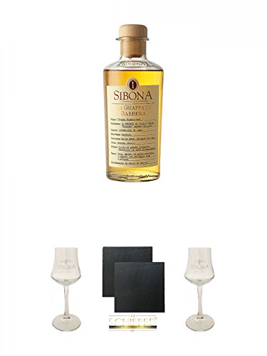 Sibona Grappa DI BARBERA Italien 0,5 Liter + Sibona Stiel Glas Höhe 17 cm 1 Stück mit Eichtrich 2 und 4 cl + Schiefer Glasuntersetzer eckig ca. 9,5 cm Ø 2 Stück + Sibona Stiel Glas Höhe 17 cm 1 Stück mit Eichtrich 2 und 4 cl Sibona Grappa DI BARBERA Italien 0,5 Liter + Sibona Stiel Glas Höhe 17 cm 1 Stück mit Eichtrich 2 und 4 cl + Schiefer Glasuntersetzer eckig ca. 9,5 cm Ø 2 Stück + Sibona Stiel Glas Höhe 17 cm 1 Stück mit Eichtrich 2 und 4 cl von Unbekannt