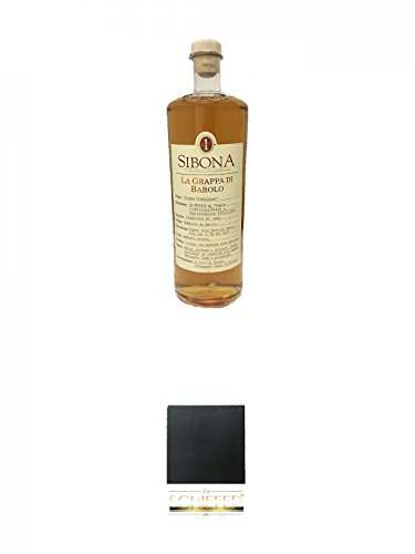 Sibona Grappa DI BAROLO Italien 1,50 Liter + Schiefer Glasuntersetzer eckig ca. 9,5 cm Durchmesser von Diverse
